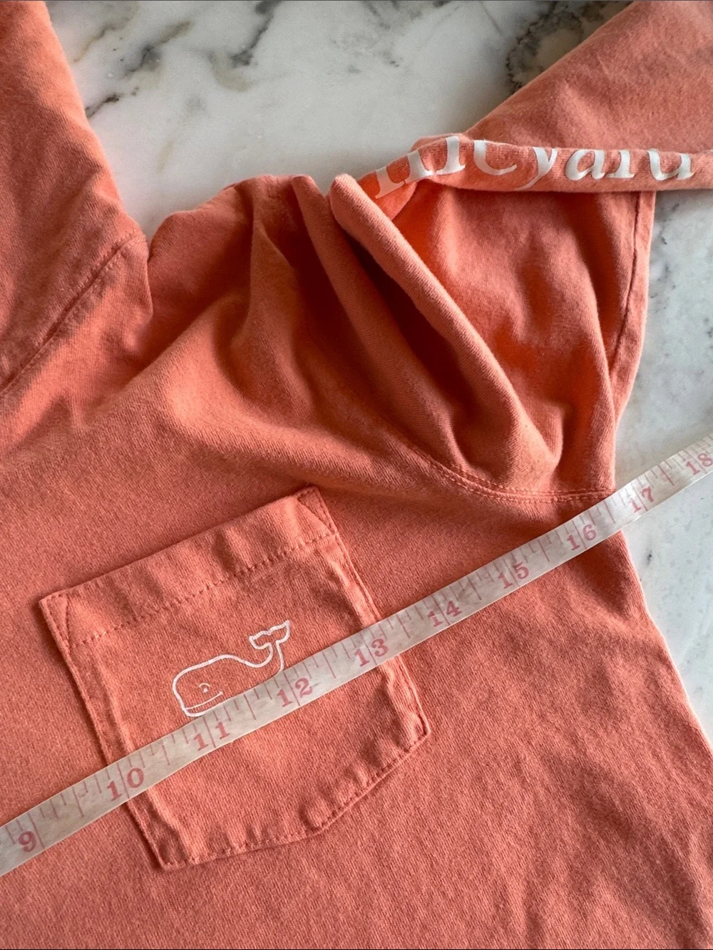 Vineyard Vines Coral Hooded Tunic with Pink Patterned Hooded Lining Girls 16